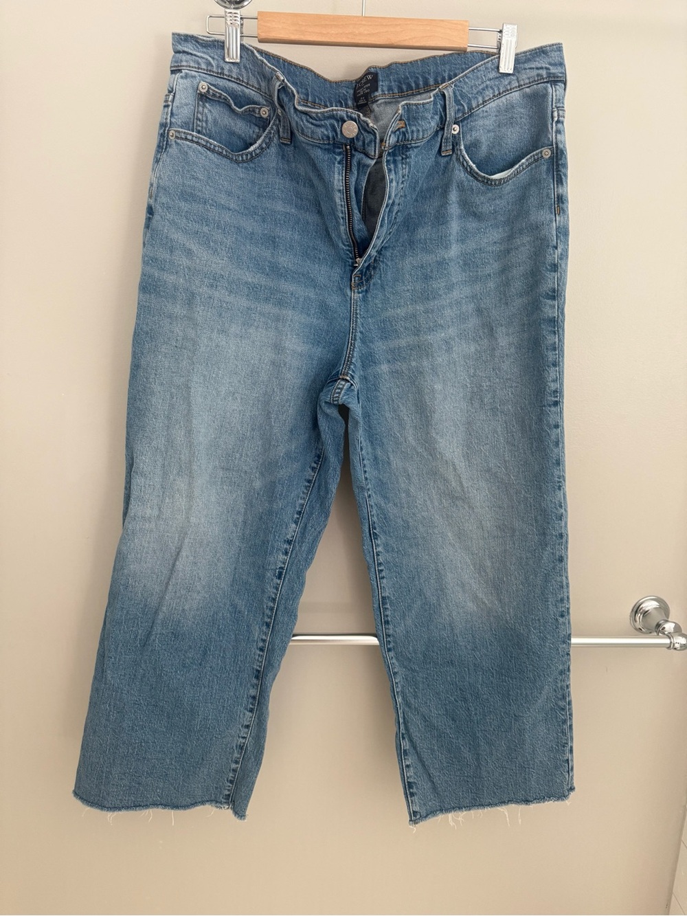 J crew factory slim wide leg high waist crop